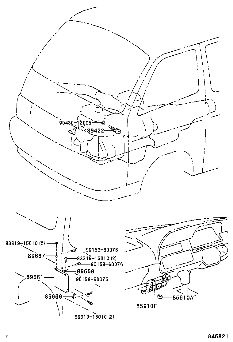 89668-26100 BRACKET, ENGINE CONTROL COMPUTER, NO.2 product image