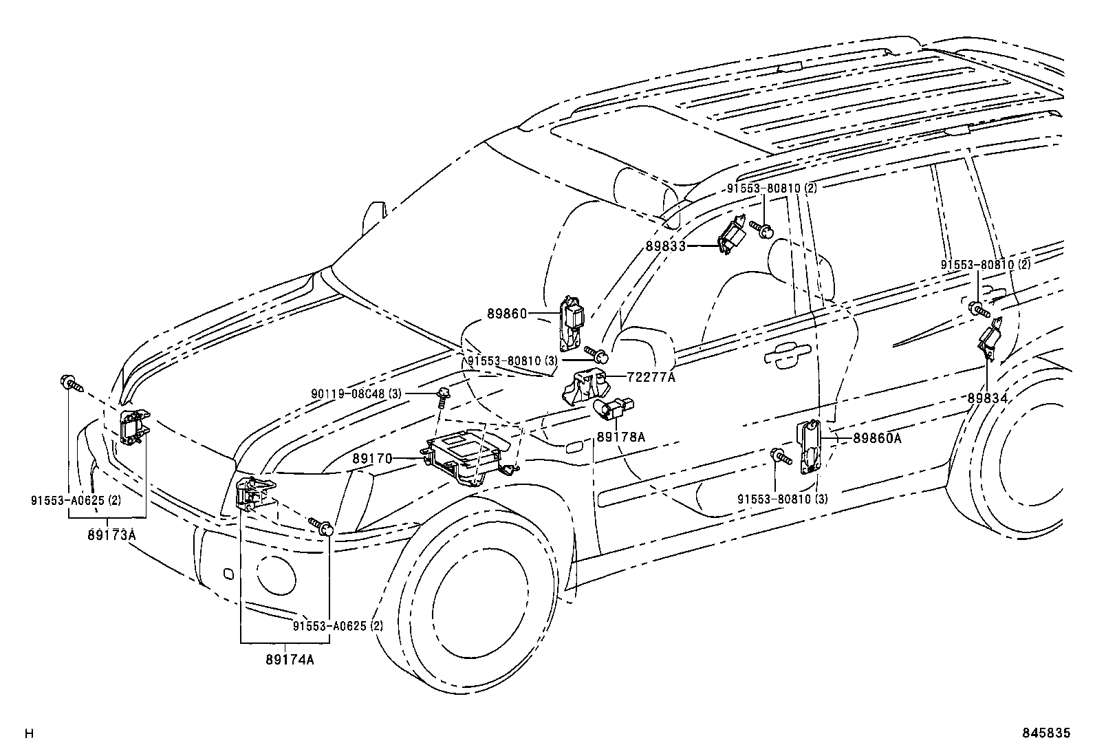 89170-48030 SENSOR ASSY, AIR BAG product image