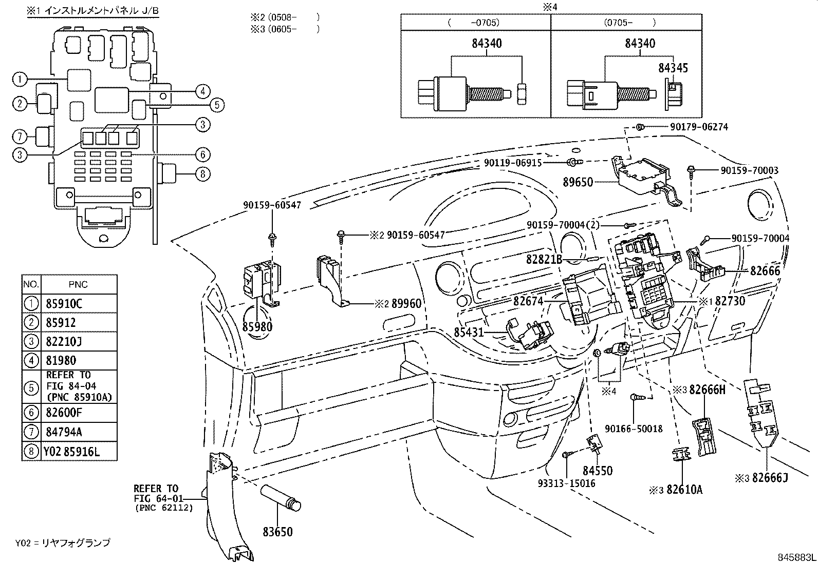 84140-52080 SWITCH ASSY, HEADLAMP DIMMER product image