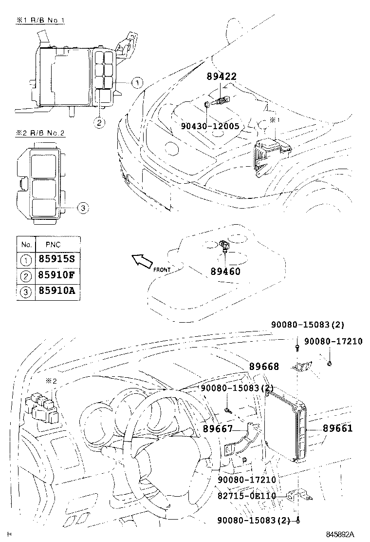 Toyota 89668-0E010 BRACKET, ENGINE CONTROL COMPUTER, NO.2