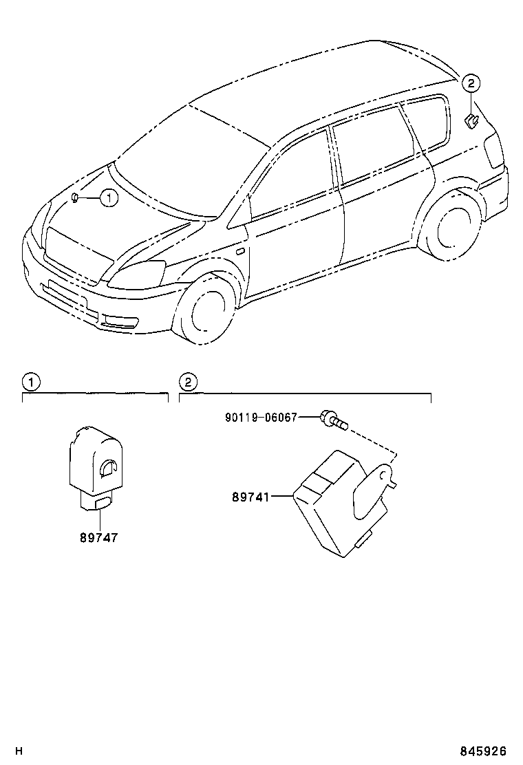 89741-44040 RECEIVER, DOOR CONTROL product image