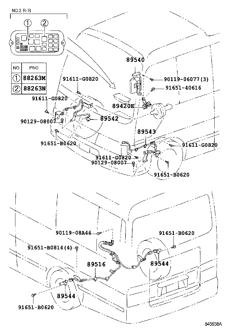89542-36030 SENSOR, SPEED, FRONT RH product image
