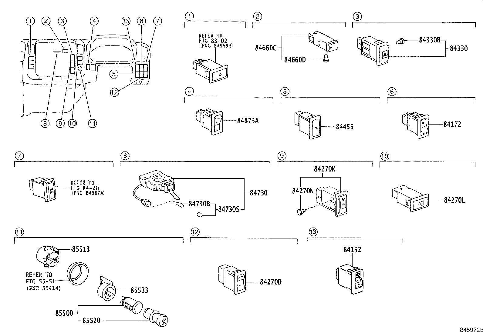 82662-37310 COVER, RELAY BLOCK, UPPER, NO.1 product image