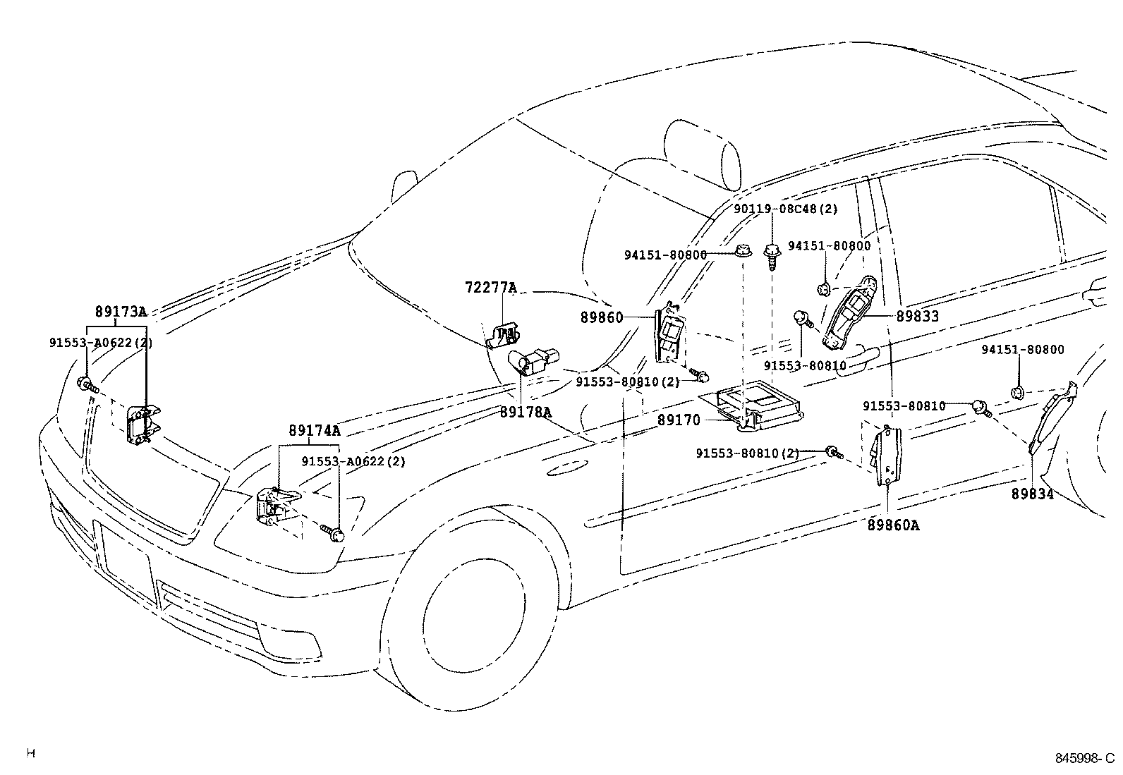 89170-30610 SENSOR ASSY, AIR BAG product image