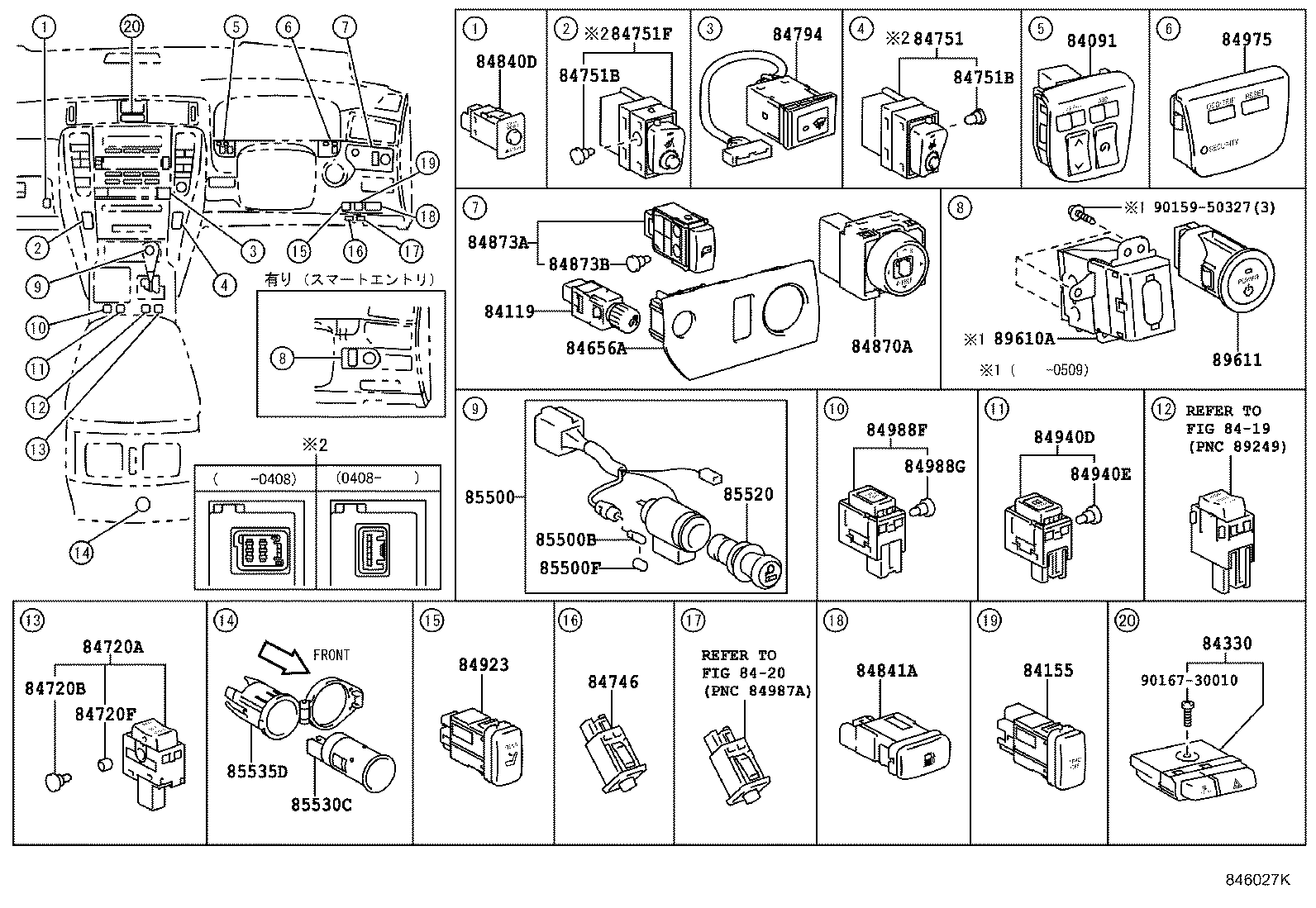 84140-30330 SWITCH ASSY, HEADLAMP DIMMER product image