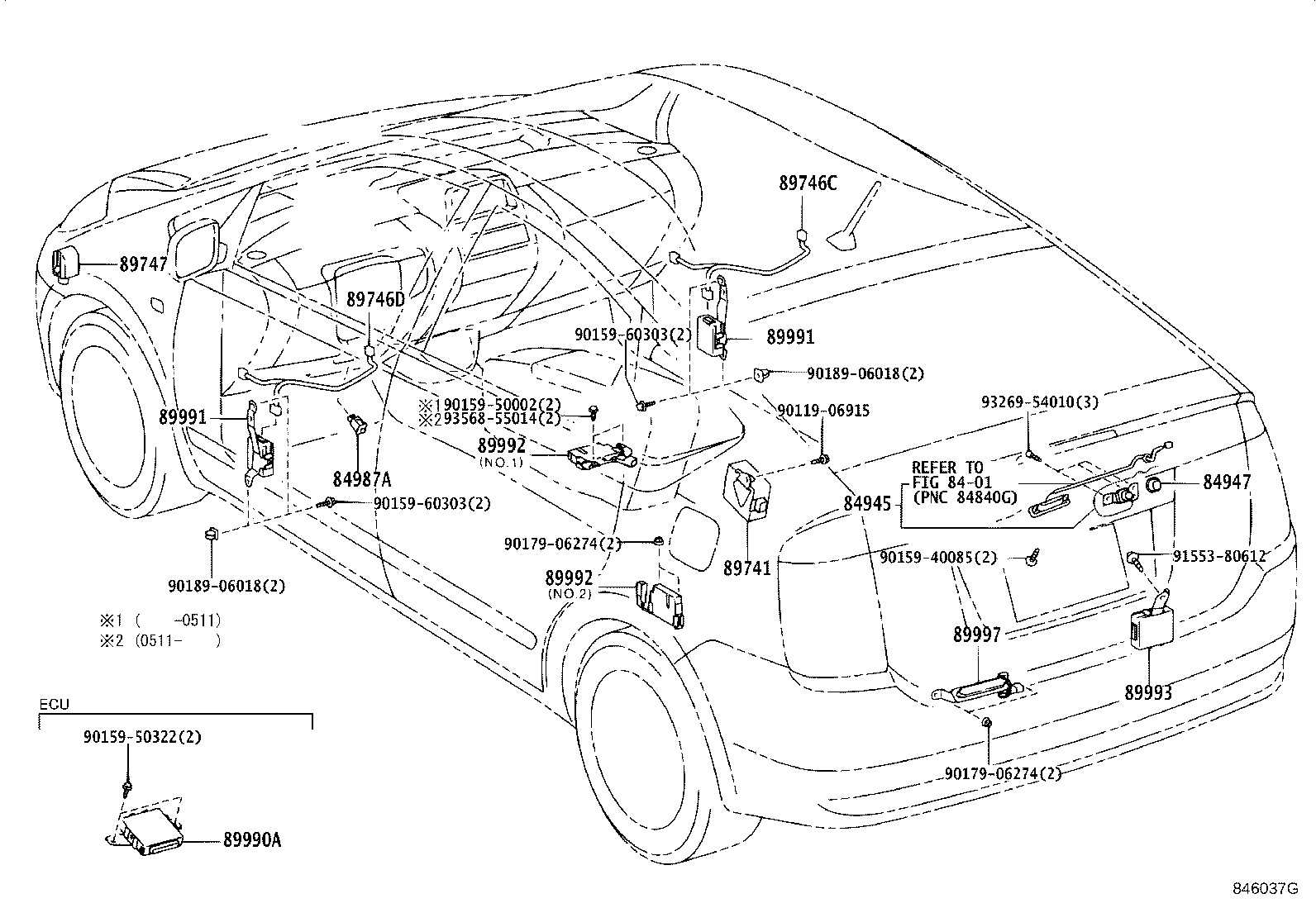 Toyota 84987-47010 SWITCH, KEYLESS ENTRY CANCEL