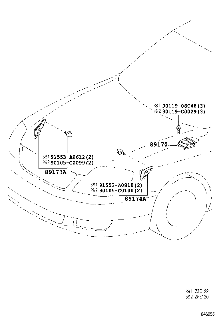 89170-02A80 SENSOR ASSY, AIR BAG product image