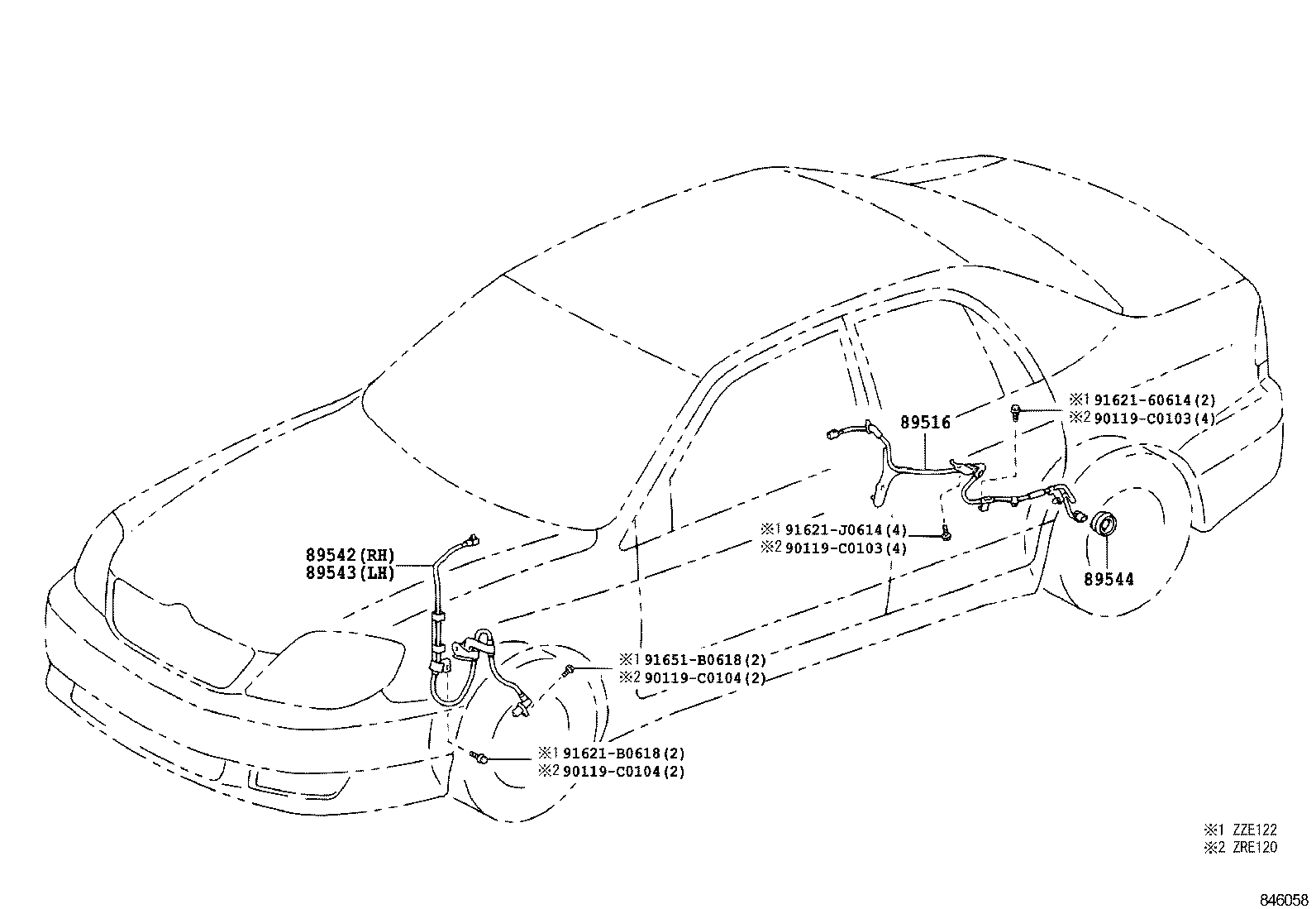 89542-02100 SENSOR, SPEED, FRONT RH product image