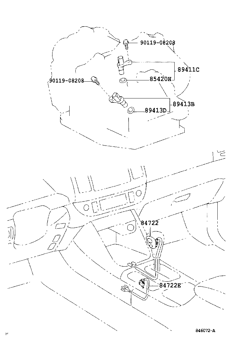 84722-33100 SWITCH, TRANSMISSION CONTROL product image