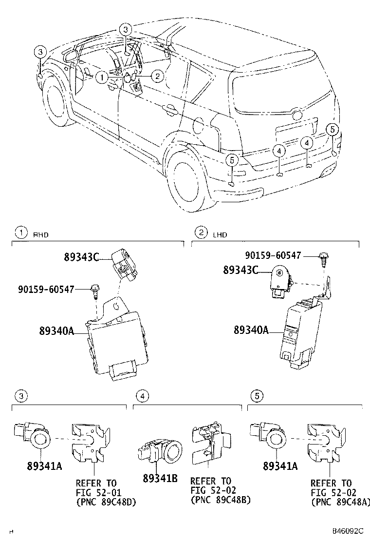 89340-64010 COMPUTER ASSY, CLEARANCE WARNING product image
