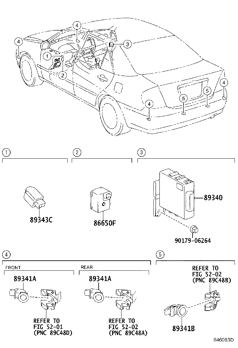 89341-33020 SENSOR, ULTRASONIC, NO.2 product image