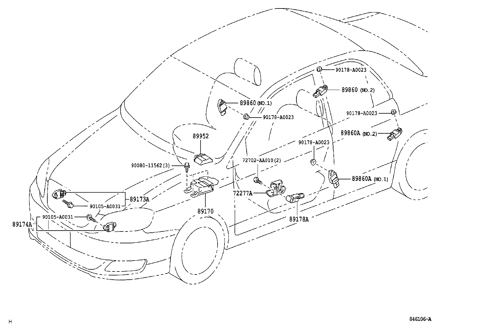 89170-01020 SENSOR ASSY, AIR BAG product image