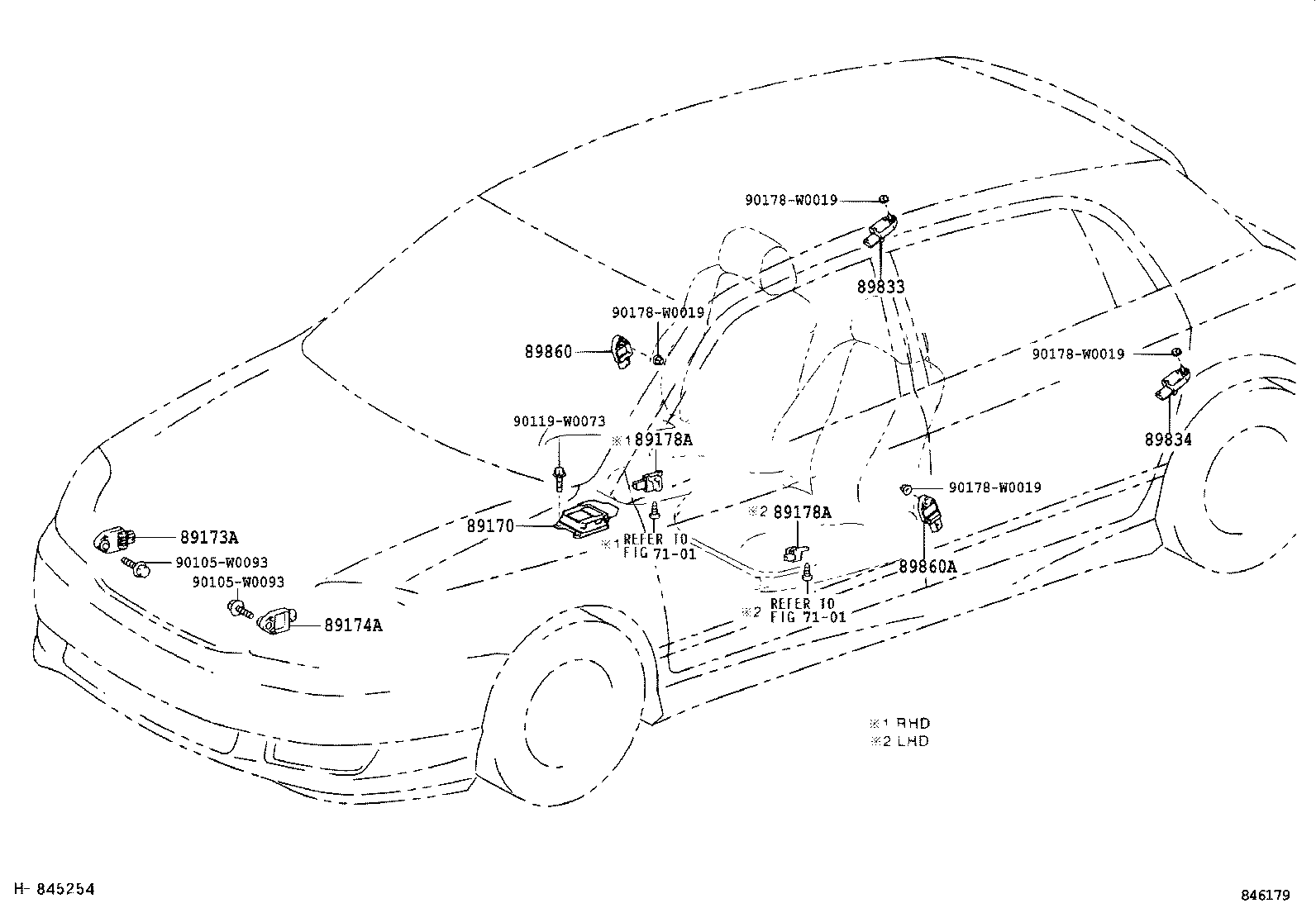 89170-02250 SENSOR ASSY, AIR BAG product image