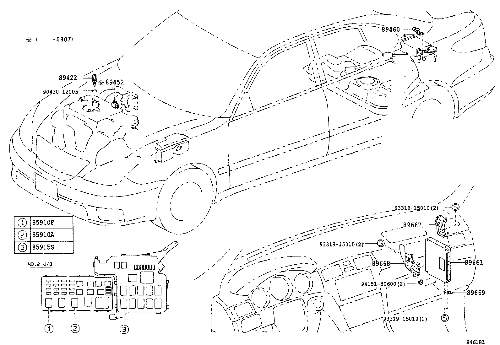 89669-33030 BRACKET, ENGINE CONTROL COMPUTER, NO.3 product image