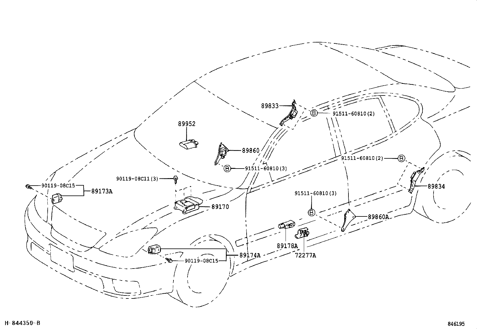 89170-33470 SENSOR ASSY, AIR BAG product image