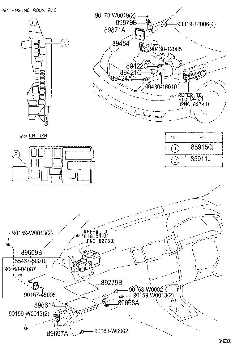 89667-02100 BRACKET, ENGINE CONTROL COMPUTER, NO.1 product image