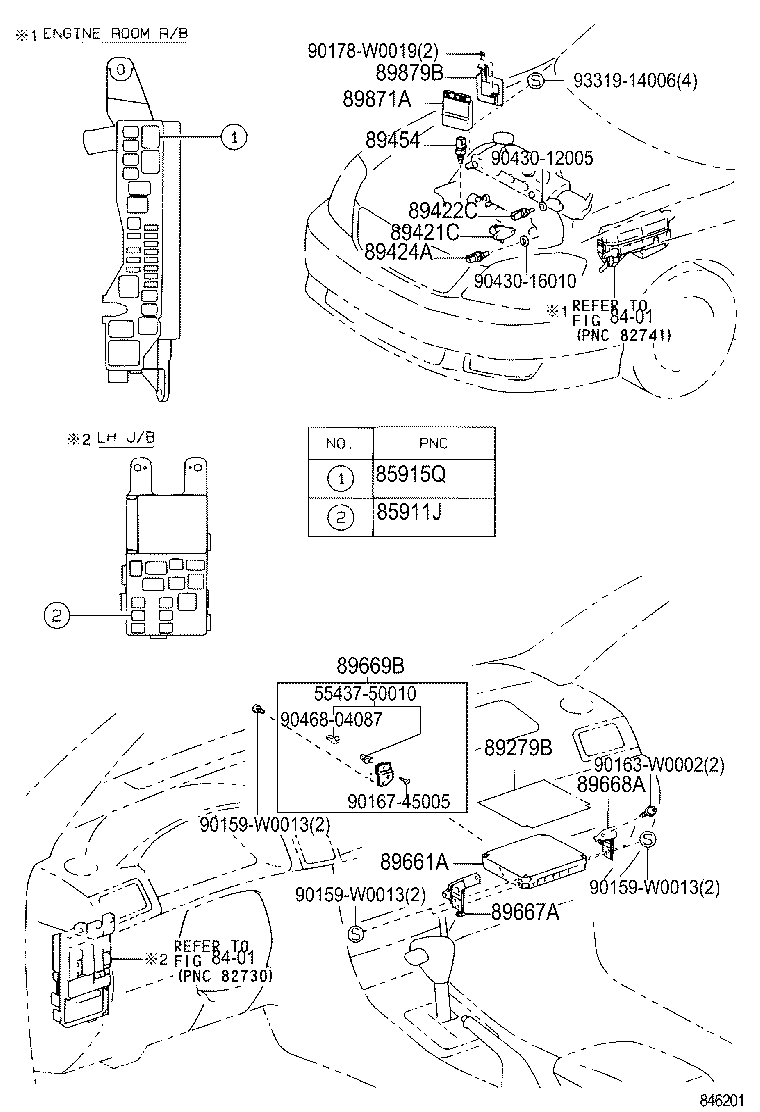 89667-02100 BRACKET, ENGINE CONTROL COMPUTER, NO.1 product image