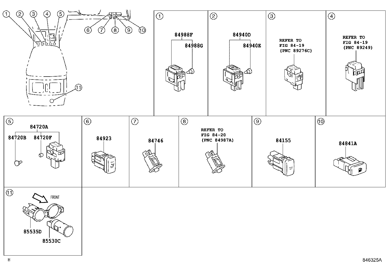 84140-30330 SWITCH ASSY, HEADLAMP DIMMER product image
