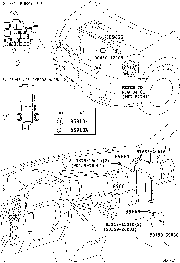 89668-68010 BRACKET, ENGINE CONTROL COMPUTER, NO.2 product image