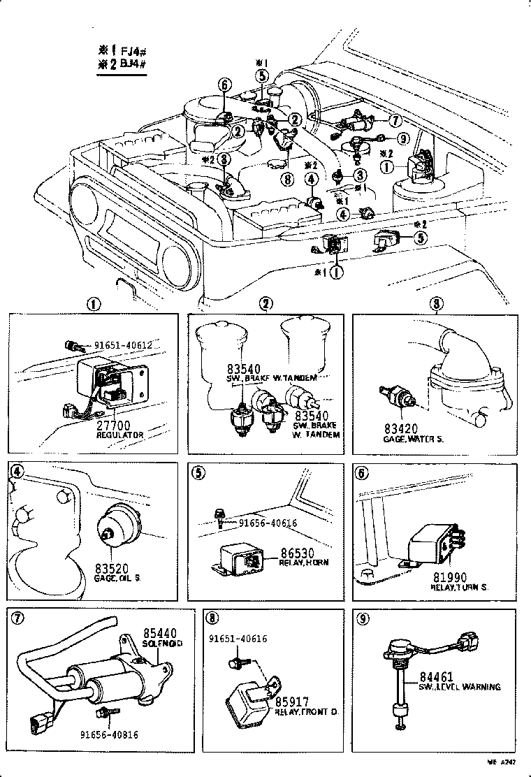 84332-60010 SWITCH ASSY, HAZARD WARNING SIGNAL product image