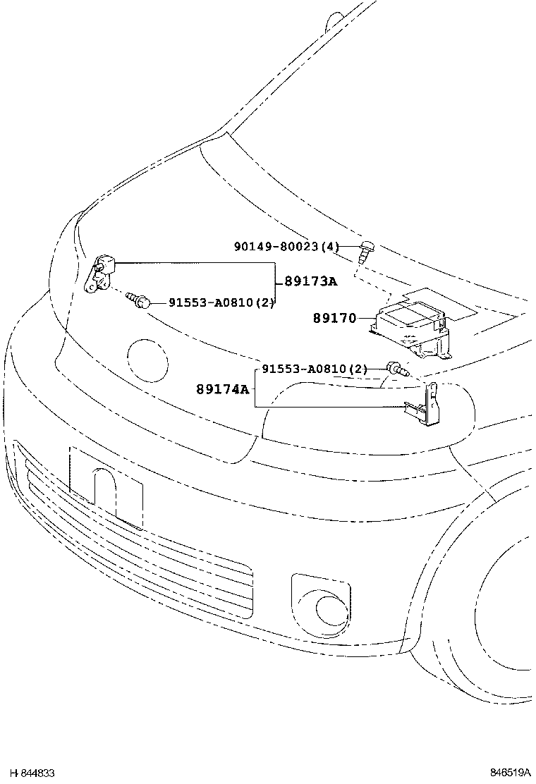 89170-52600 SENSOR ASSY, AIR BAG product image