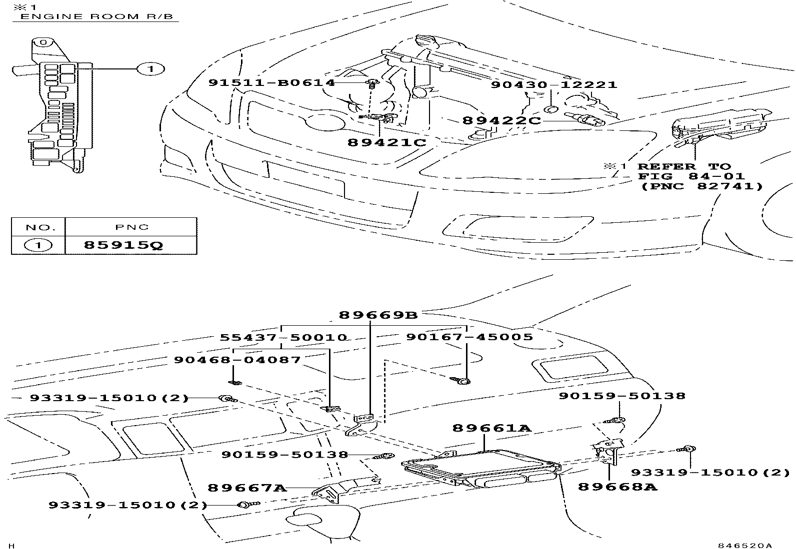 89667-02090 BRACKET, ENGINE CONTROL COMPUTER, NO.1 product image