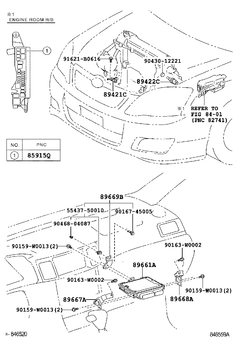 89667-02100 BRACKET, ENGINE CONTROL COMPUTER, NO.1 product image