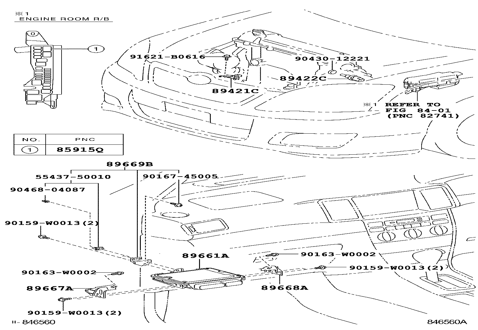 89667-02100 BRACKET, ENGINE CONTROL COMPUTER, NO.1 product image