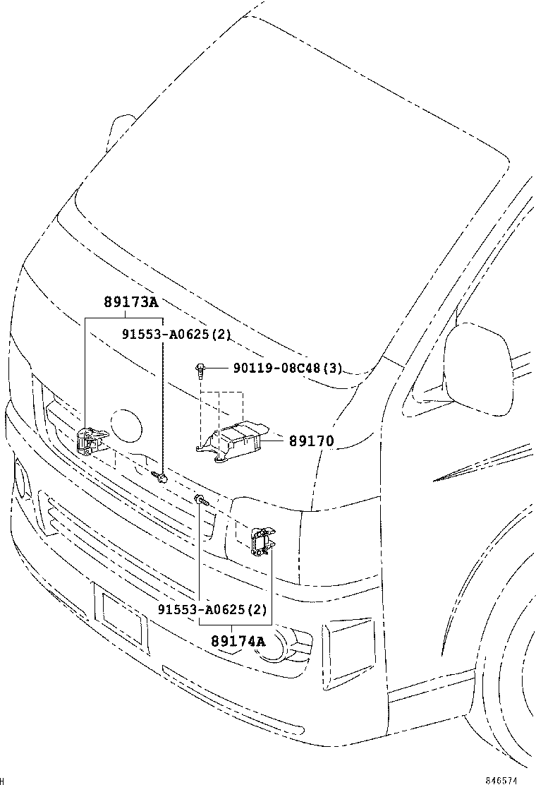 89170-26310 SENSOR ASSY, AIR BAG product image