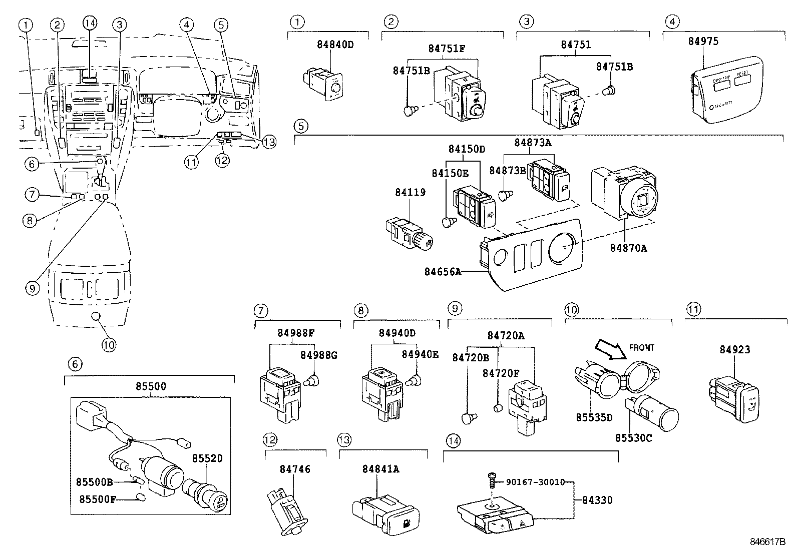 84040-30100 MASTER SWITCH ASSY,MULTIPLEX NETWORK product image