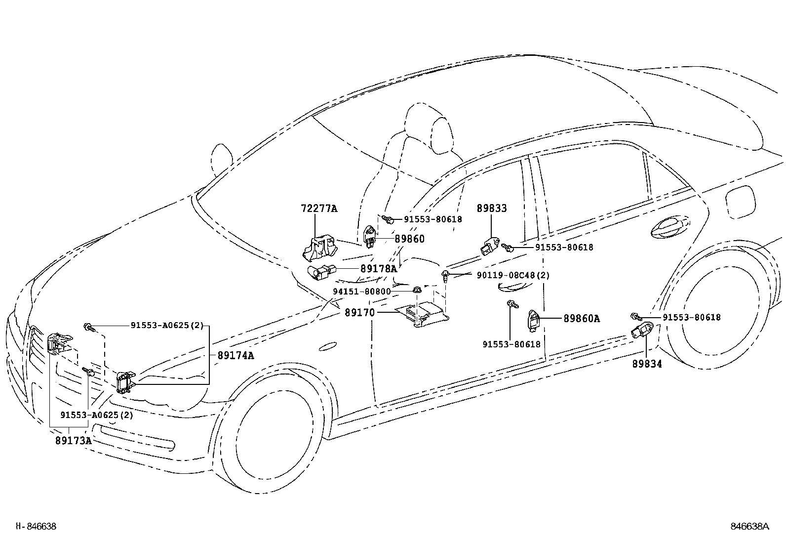 89170-22080 SENSOR ASSY, AIR BAG product image