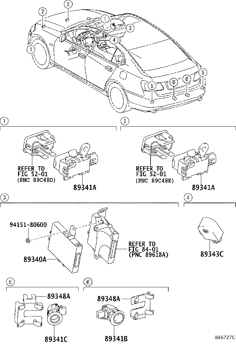 Toyota 89341-44150-B2 SENSOR, ULTRASONIC, NO.1