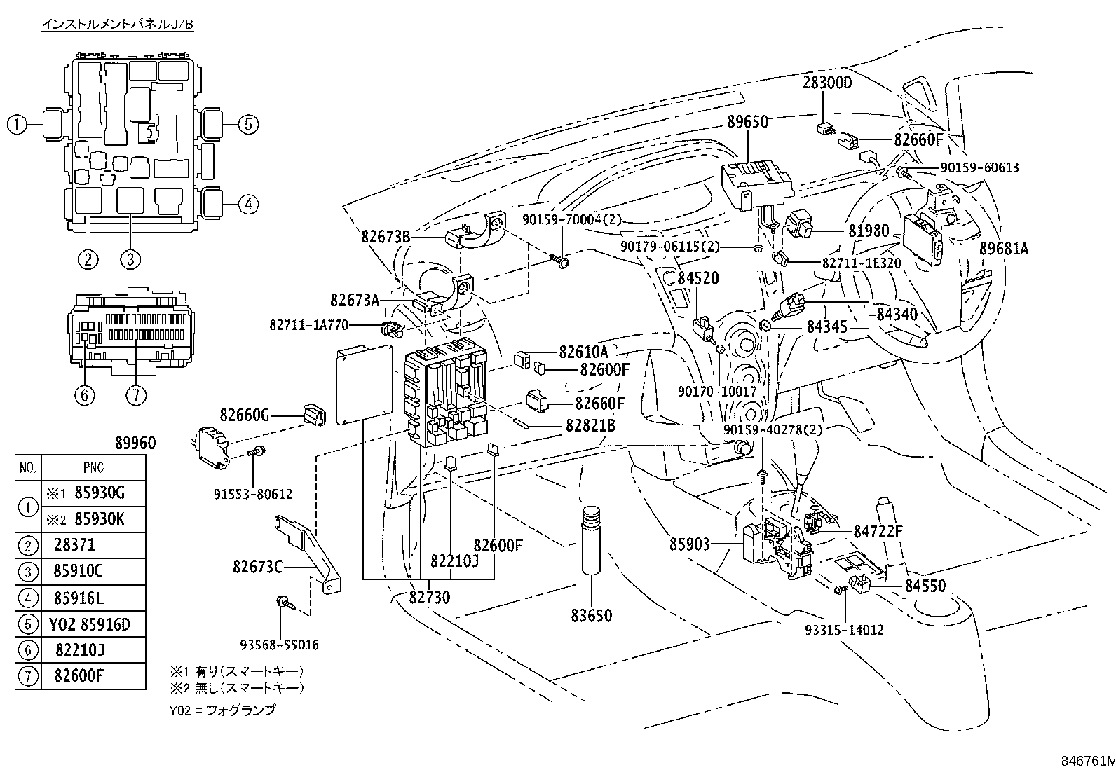 84720-52070 SWITCH ASSY, PATTERN SELECT, NO.1 product image