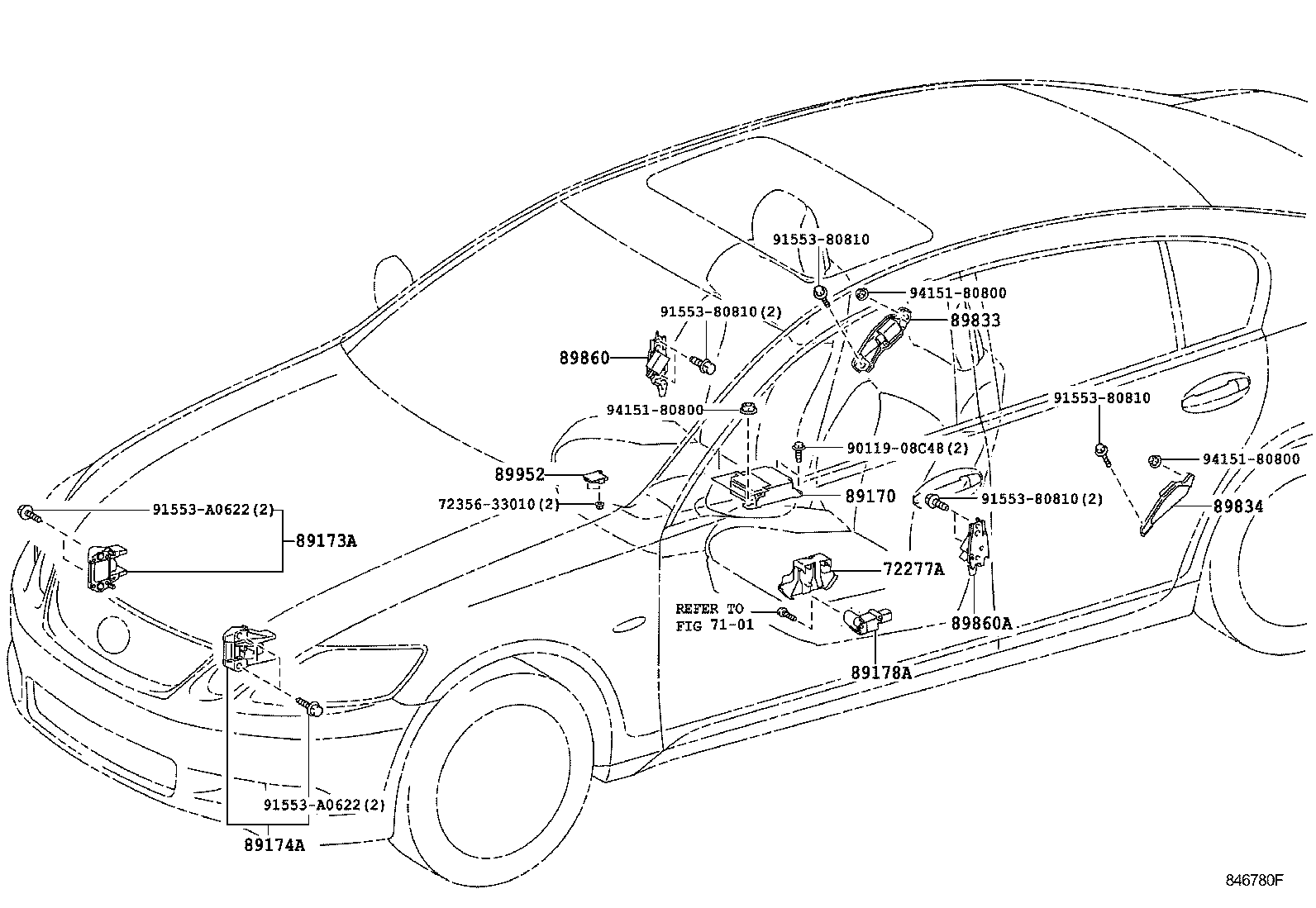89170-30510 SENSOR ASSY, AIR BAG product image