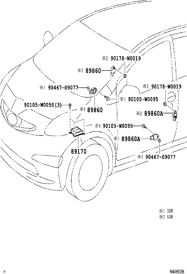 89170-0H100 SENSOR ASSY, AIR BAG product image