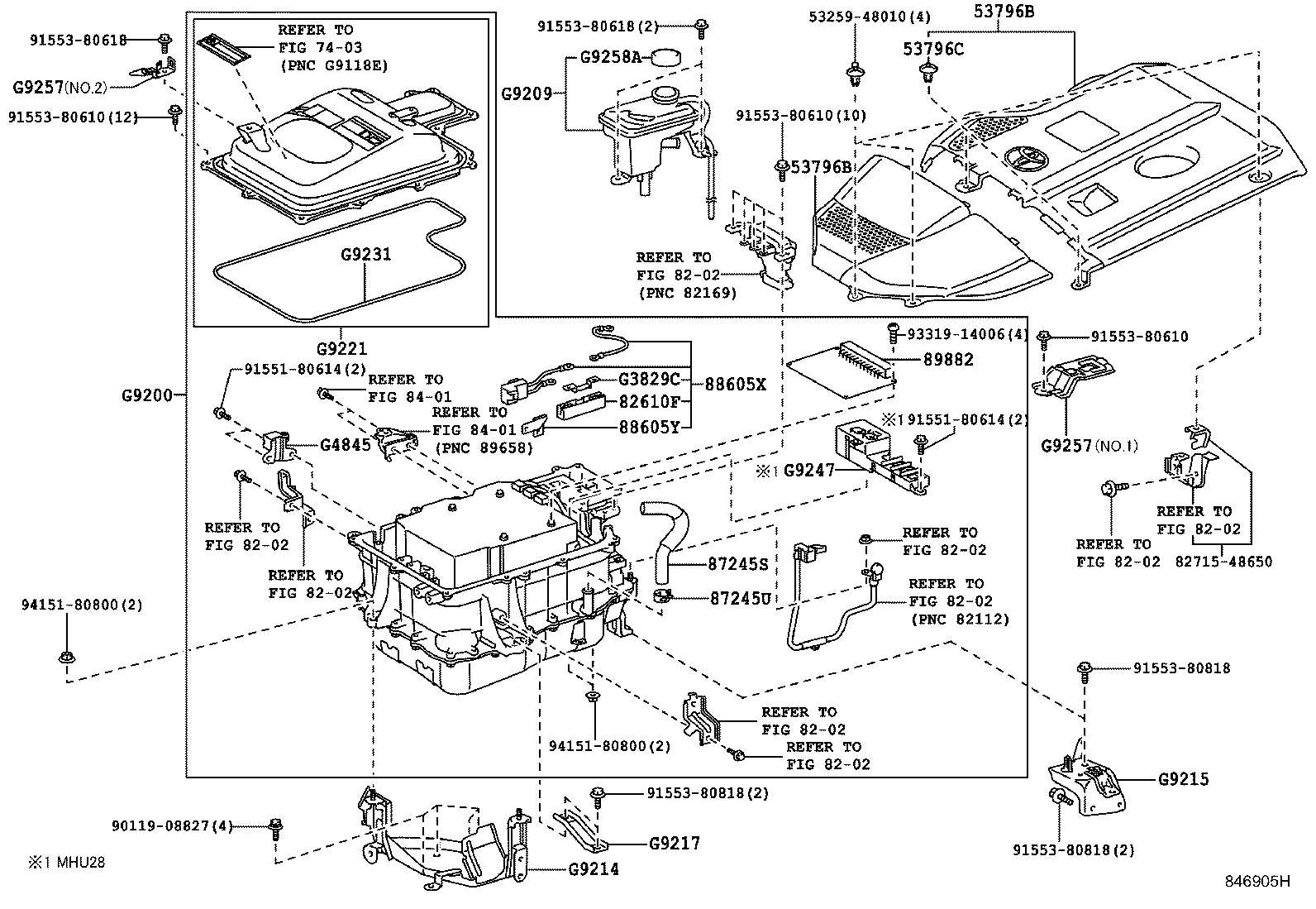 Toyota 53796-48040 COVER, ENGINE ROOM SIDE, LH NO.2