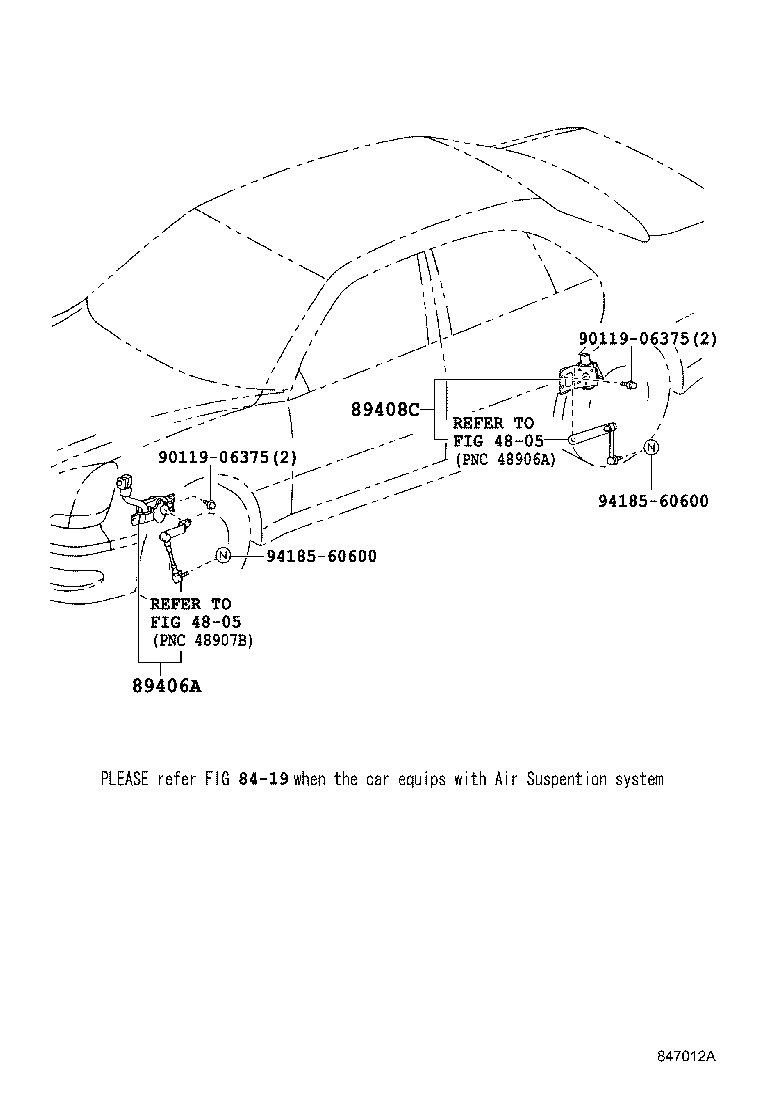 Toyota 89408-50060 SENSOR SUB-ASSY, HEIGHT CONTROL, REAR LH