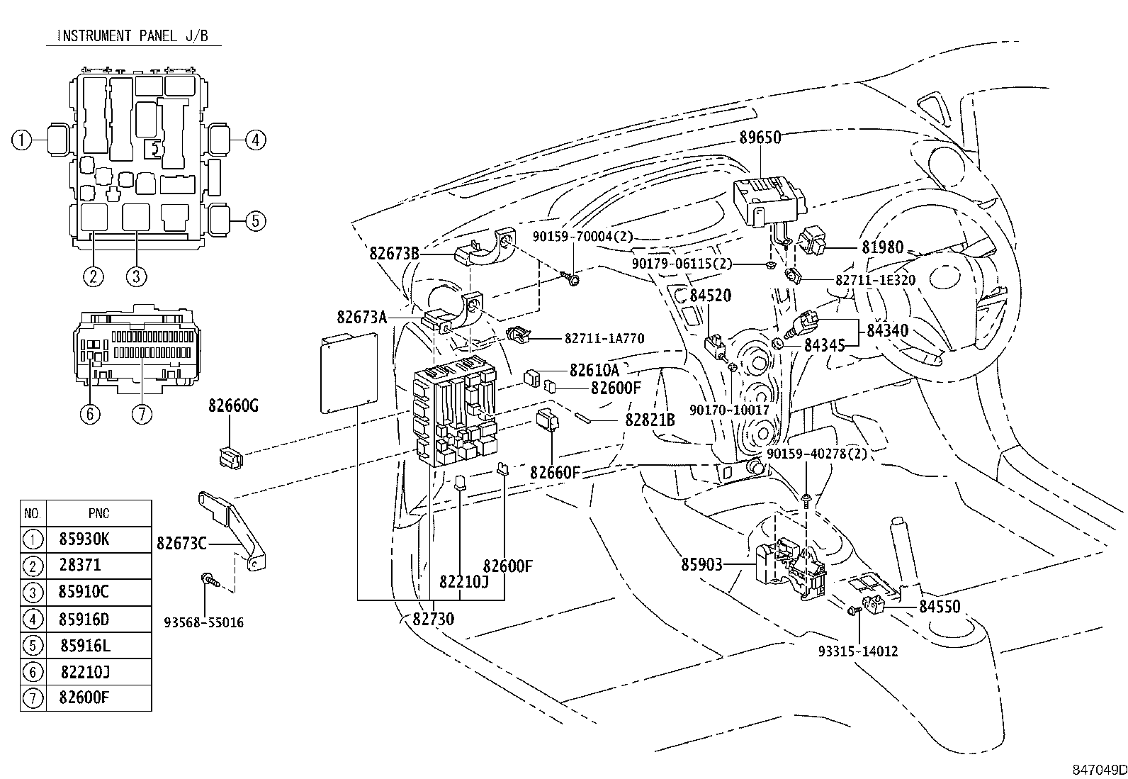 84820-52230 MASTER SWITCH ASSY, POWER WINDOW REGULATOR product image