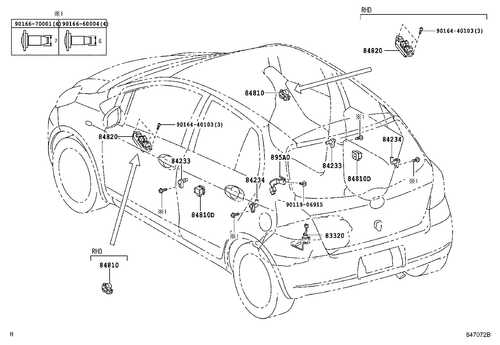 84820-52230 MASTER SWITCH ASSY, POWER WINDOW REGULATOR product image