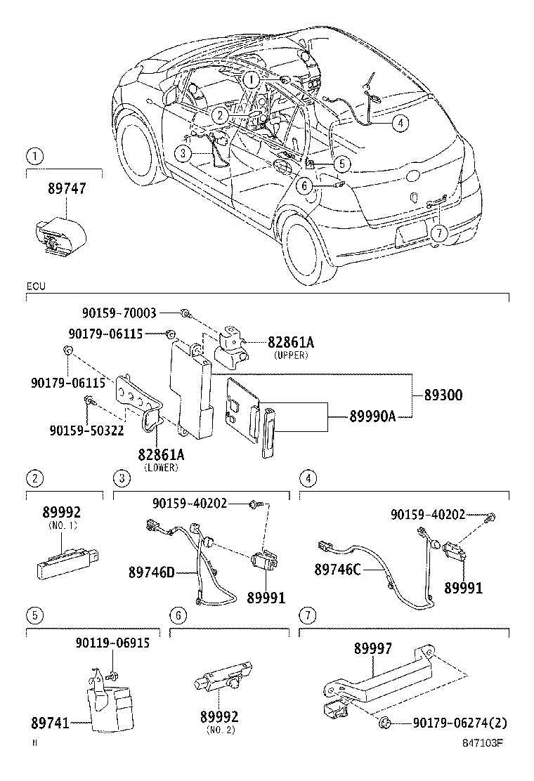 89741-52261 RECEIVER, DOOR CONTROL product image