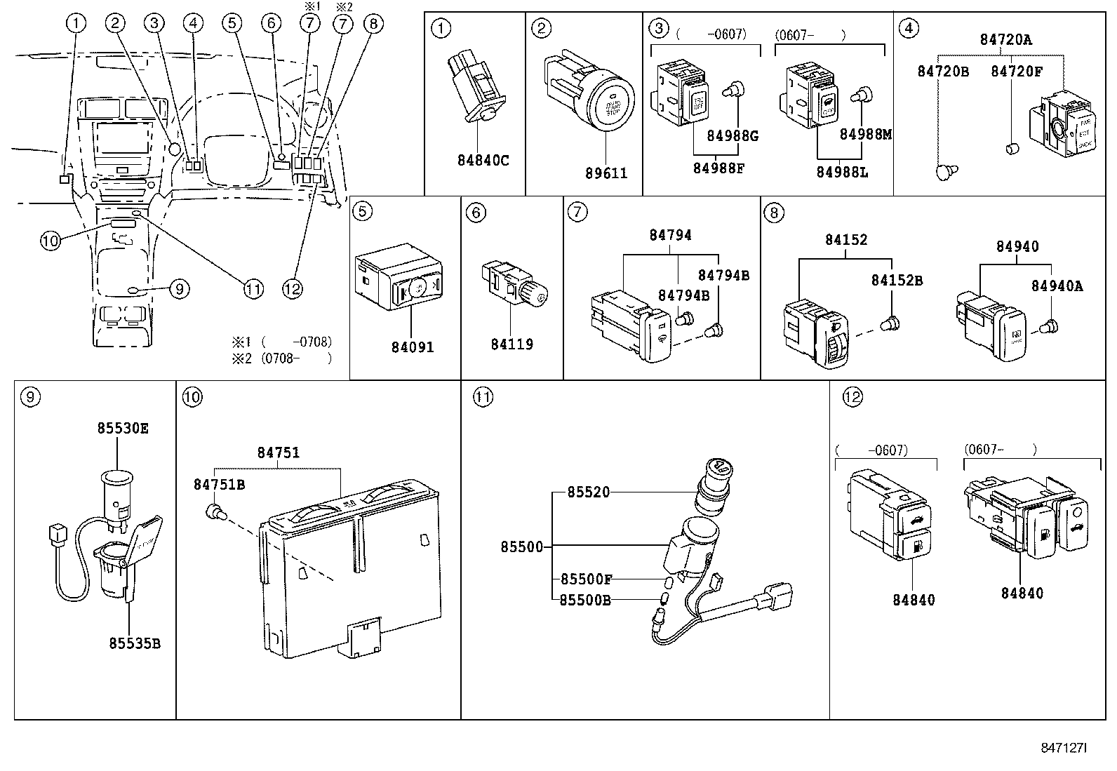 55936-53010 SWITCH, CENTER CLUSTER MODULE product image