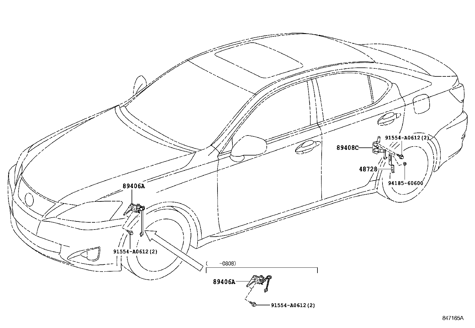 Toyota 48728-30040 BRACKET, LOAD SENSING VALVE SENSOR