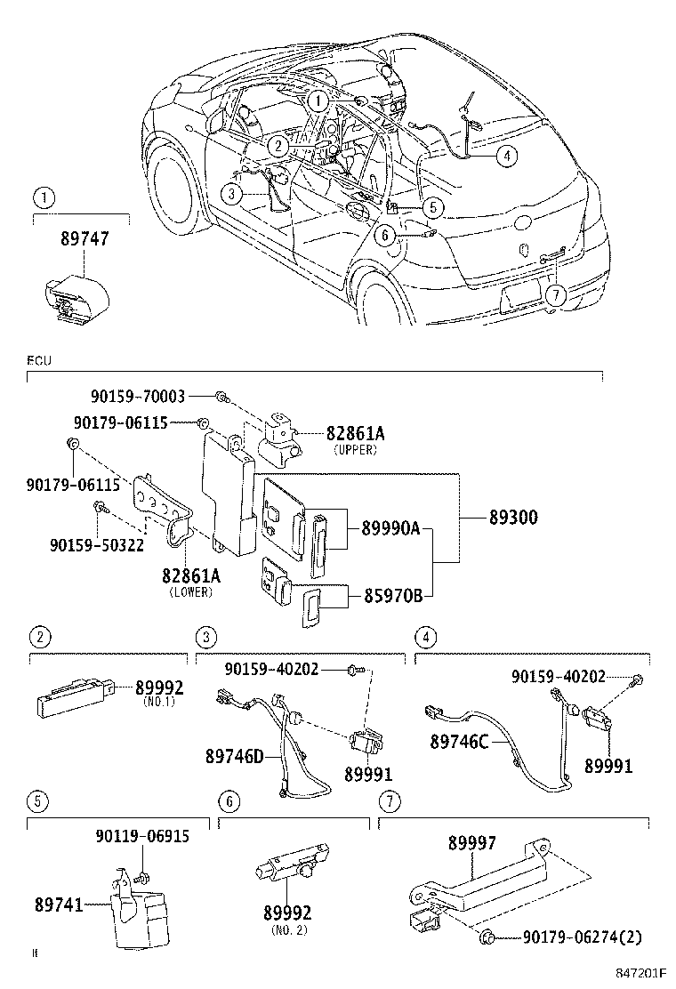 89741-52261 RECEIVER, DOOR CONTROL product image