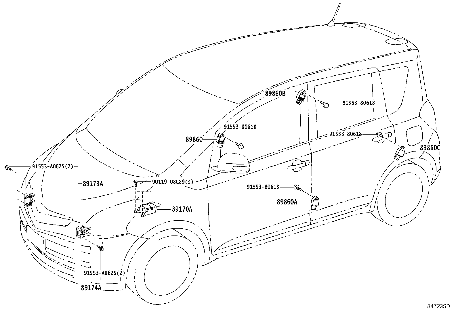 89170-52160 COMPUTER ASSY, AIR BAG product image
