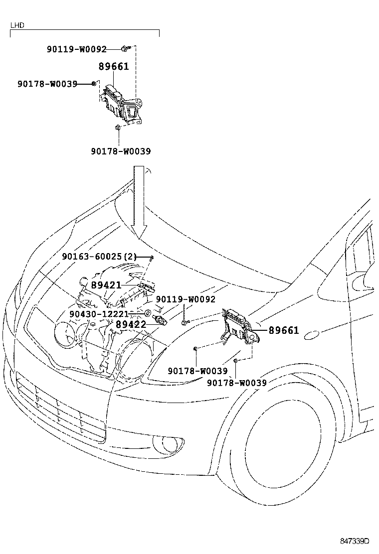 Toyota 89668-52210 BRACKET, ENGINE CONTROL COMPUTER, NO.2