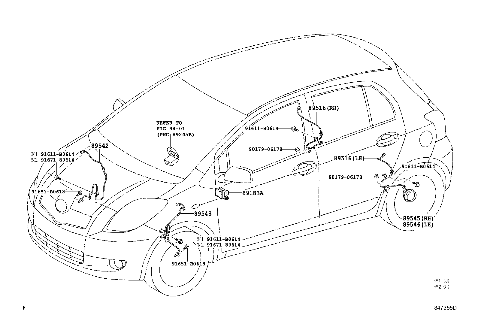 Toyota 89543-0D020 SENSOR, SPEED, FRONT LH