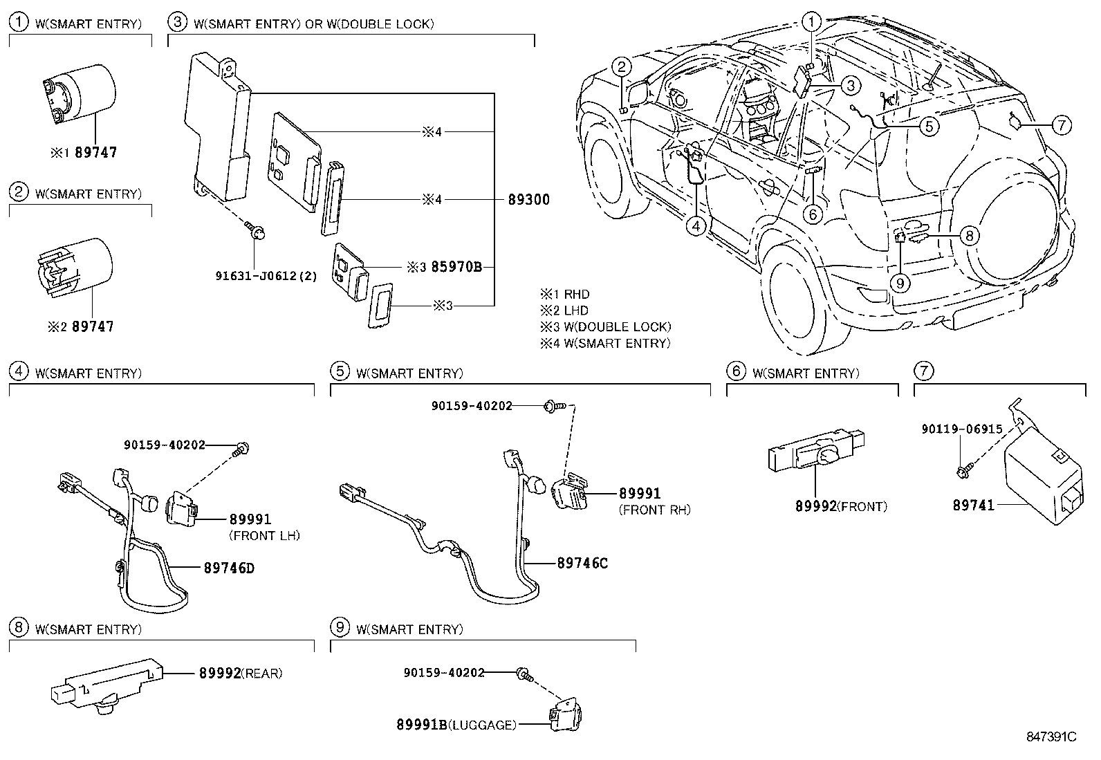 89741-42250 RECEIVER, DOOR CONTROL product image