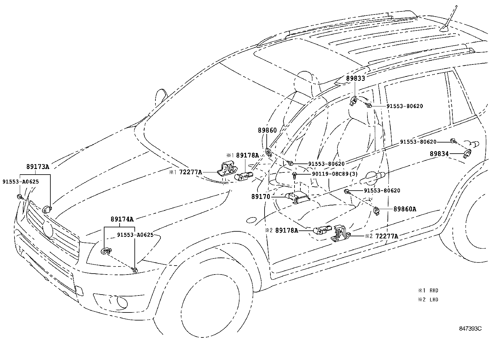 89170-42560 SENSOR ASSY, AIR BAG product image