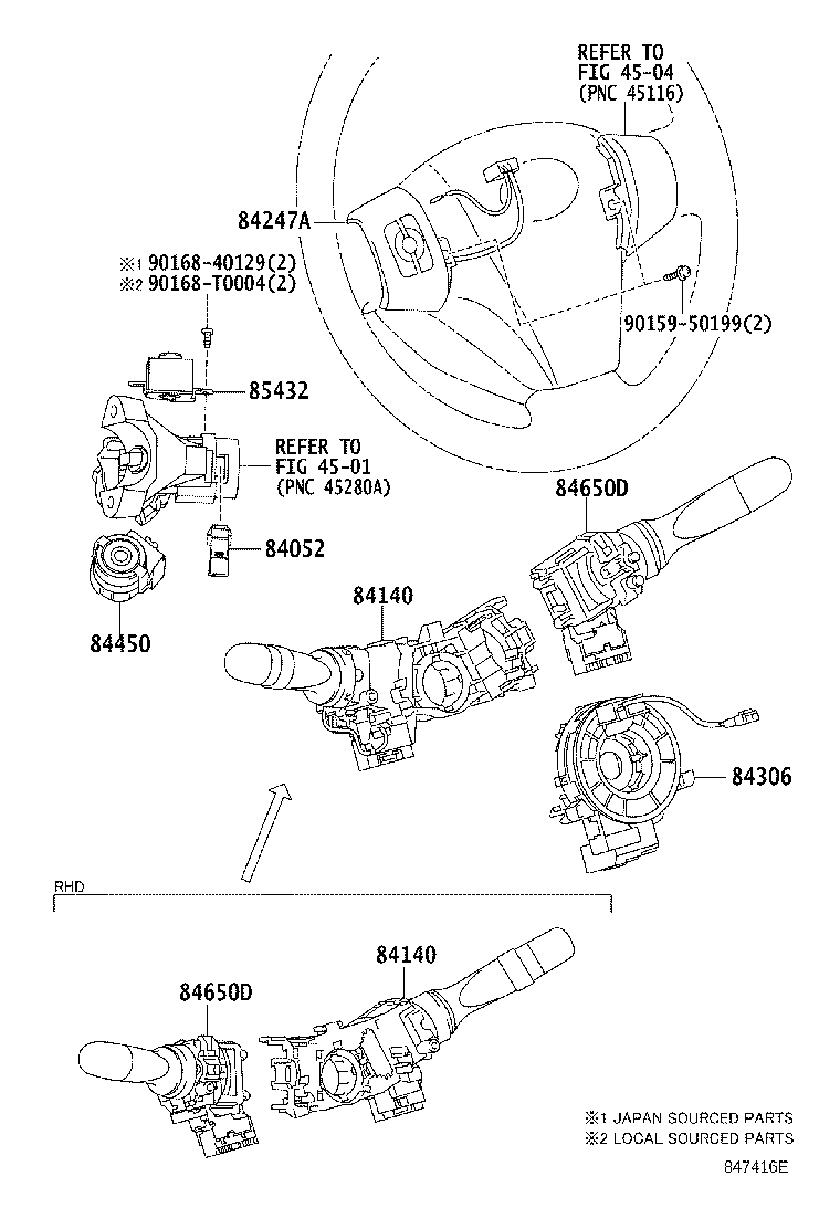 84140-0D201 SWITCH ASSY, HEADLAMP DIMMER product image