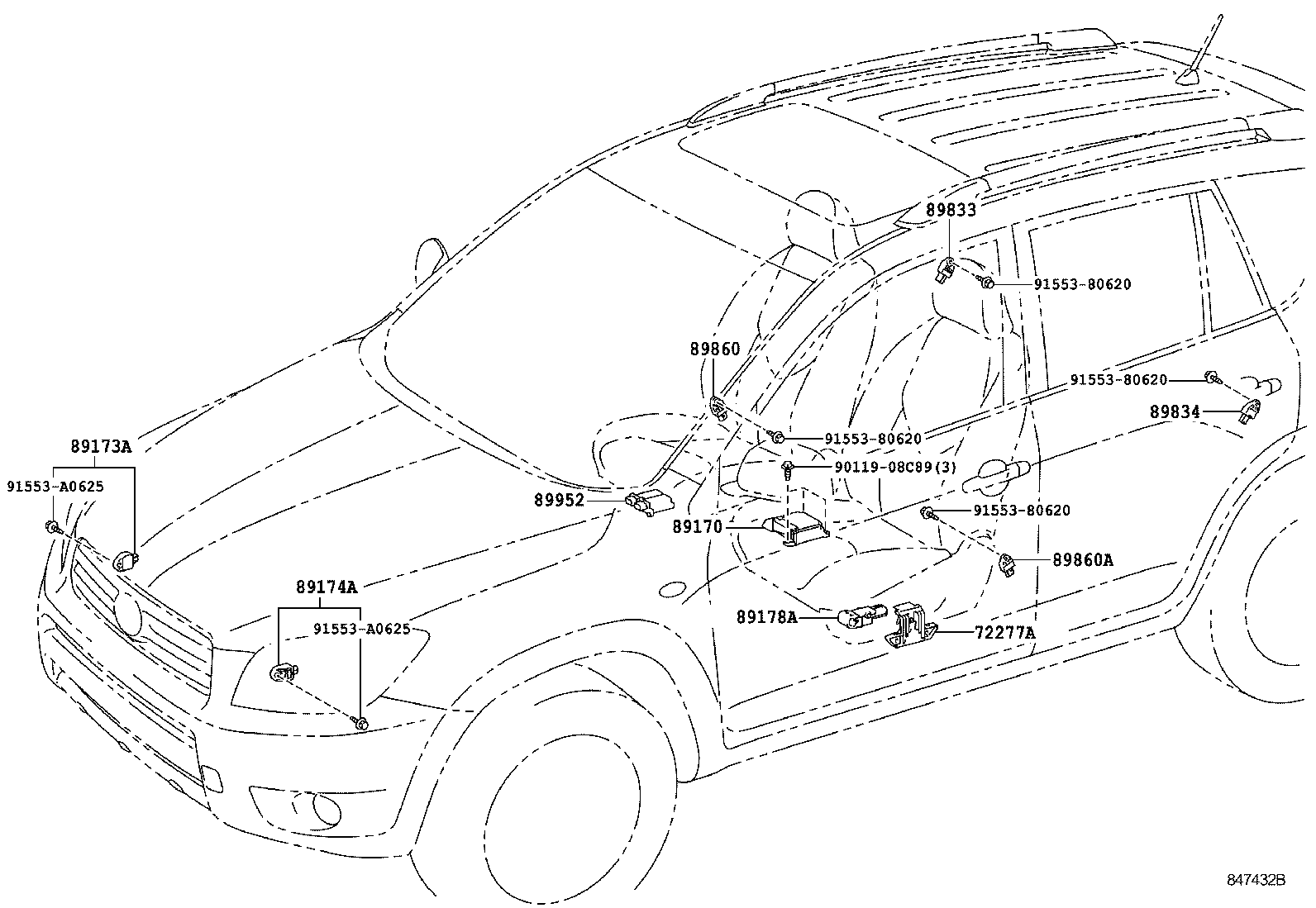 89170-42250 SENSOR ASSY, AIR BAG product image